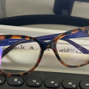 TORY BURCH Eyeglasses Frames Blue Amber Tortoise